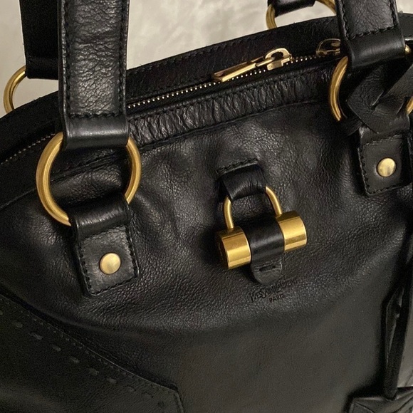 YSL Yves Saint Laurent Rive Gauche Muse Black Calfskin Leather Large Handbag - Picture 7 of 17